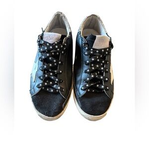 Authentic Golden Goose Women Superstar Sneaker Black/White/Silver Sz37 with Box